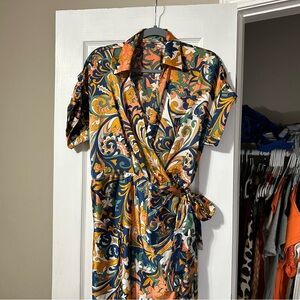 Vibrant Oriental Patterned Maxi Dress
